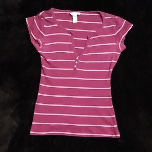 Free with purchase of 2nd item - Maroon Striped Blouse